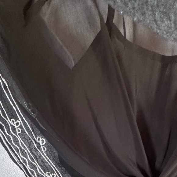 Boho Black Embroidered Sheer Tunic Top – Paisley & Floral – By Fun & Flirt - Picture 10 of 12